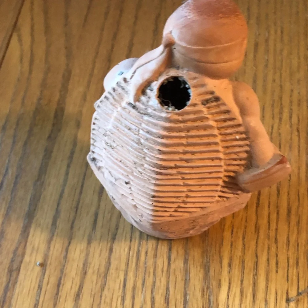 Small Peach-Toned Ceramic Elephant Figurine